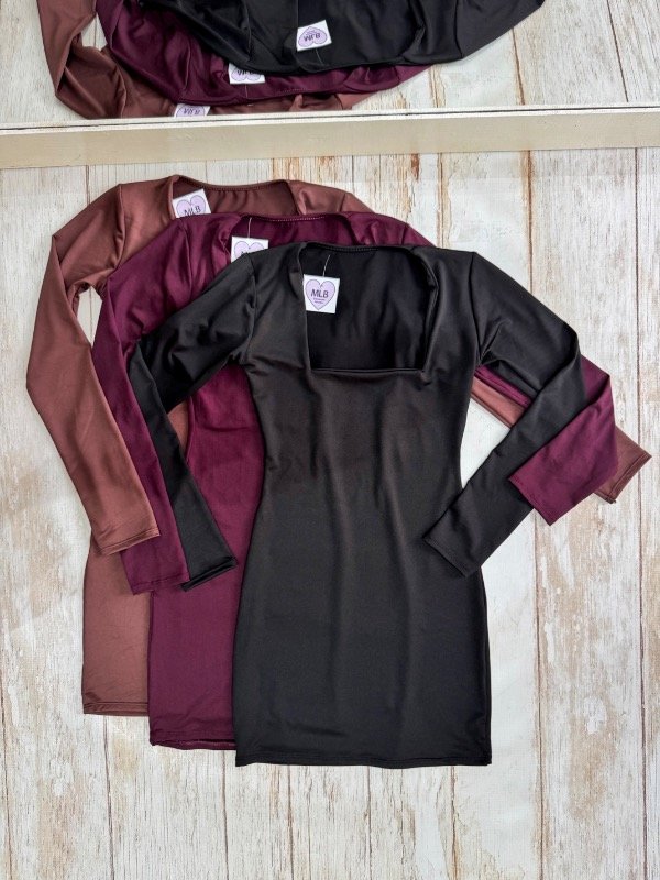 Producto - Vestido microfibra ML escote cuadrado