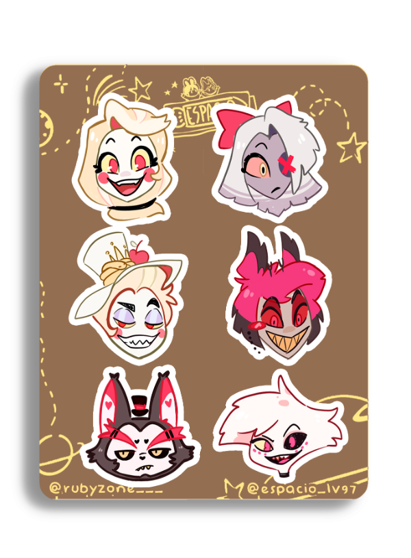 Producto - Plancha de Stickers Mini Hazbin Hotel