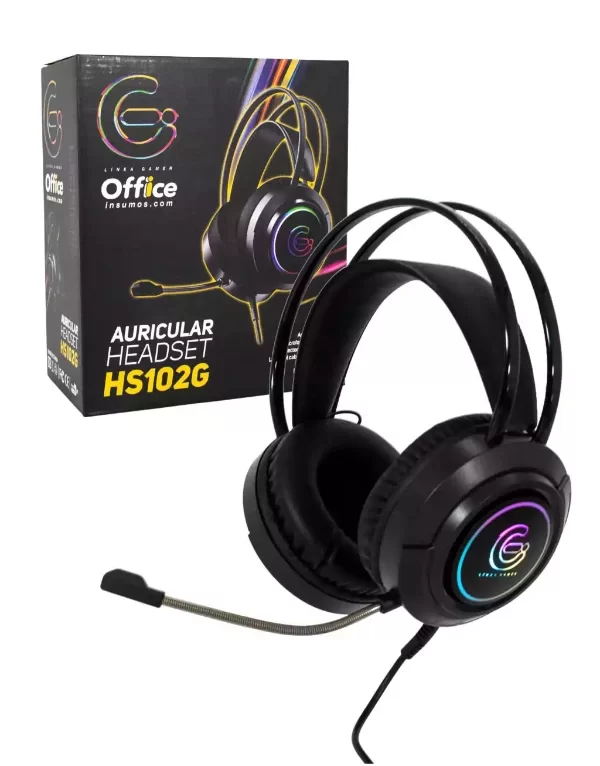 Producto - AURICULAR VINCHA GAMER OFFICE OFF-HS102G 2 PLUG 3.5 + USB