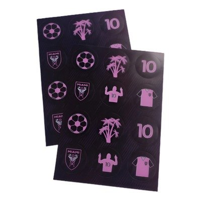 Producto - STICKERS AUTOADHESIVO INTER MIAMI MESSI PLANCHA X12