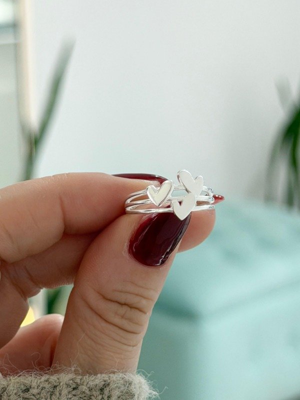 Producto - Anillo triple corazones