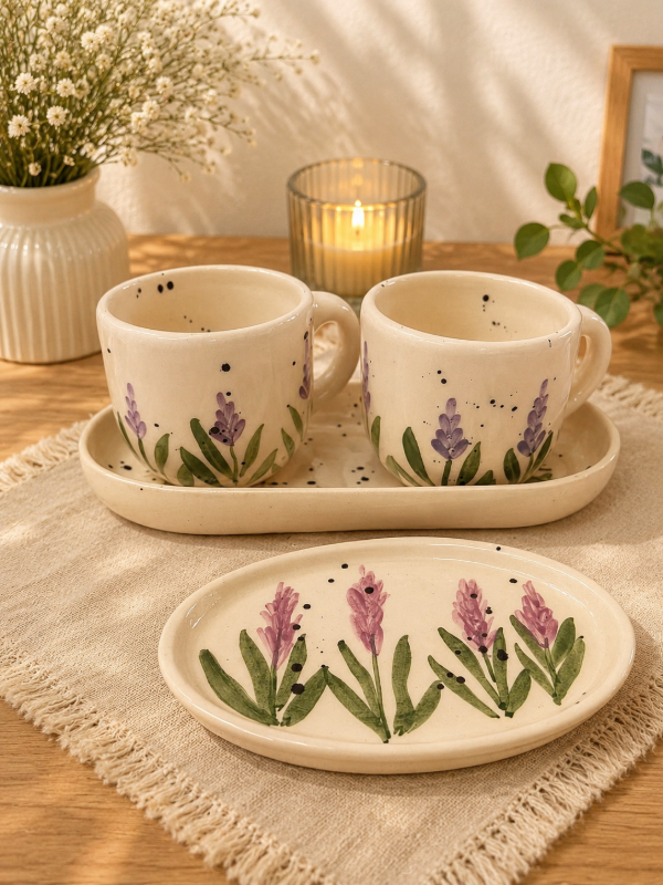 Producto - Combo vajilla cerámica premium lavanda modelo 2 (Precio Final)