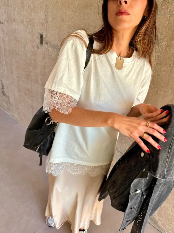 Producto - REMERA ENCAJE BLANCA