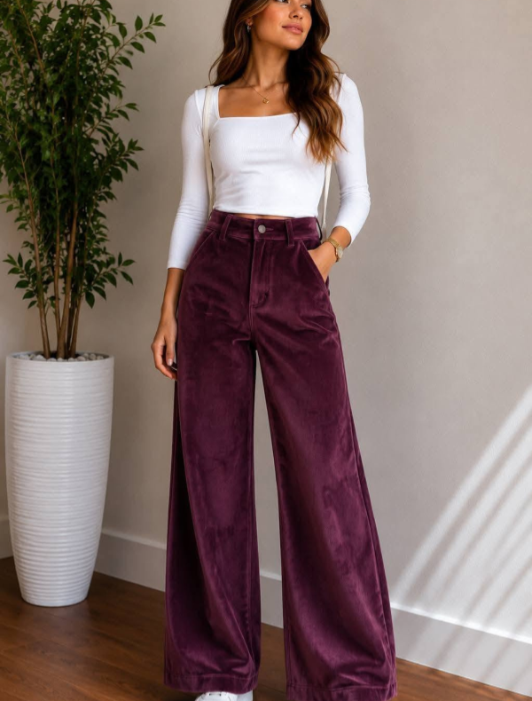 Producto - PANTALON DE CORDEROY CON PIEL