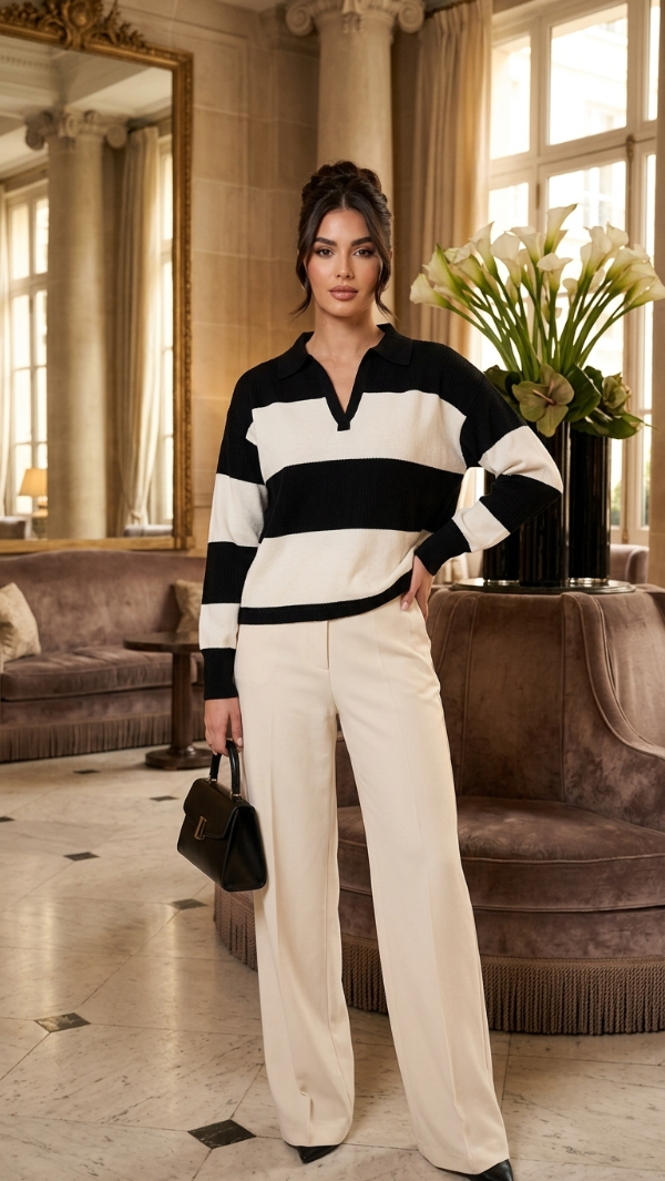 Producto - Suéter Tejido Polo "Sailor Navy" - Inspiración Marinera y Textura Premium - 3