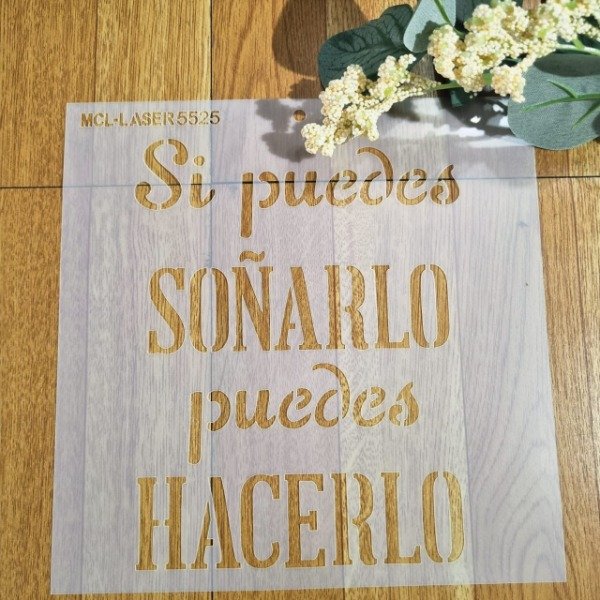 Producto - St 5525 de 20x20 cm Stencil Frase Si Puedes Soñarlo ...