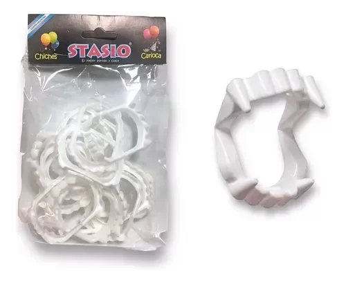 Producto - Dientes drácula blancos x12