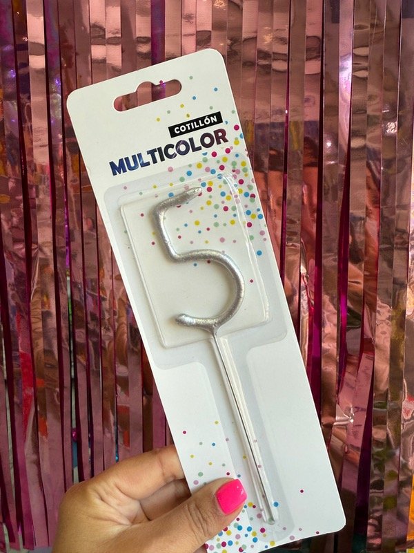 Producto - SPARKLE NUMERO 5 PLATEADO