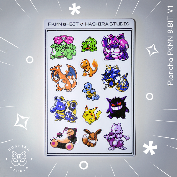 Producto - Plancha de Stickers PKMN 8-BIT - V1