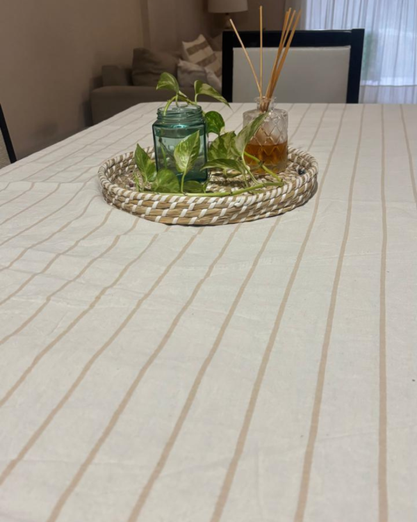 Producto - Mantel a rayas canela