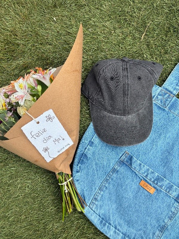 Producto - FLORES + BOLSO DENIM AZUL + GORRA