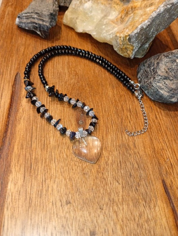 Producto - Collar CORAZÓN cuarzo cristal - 0
