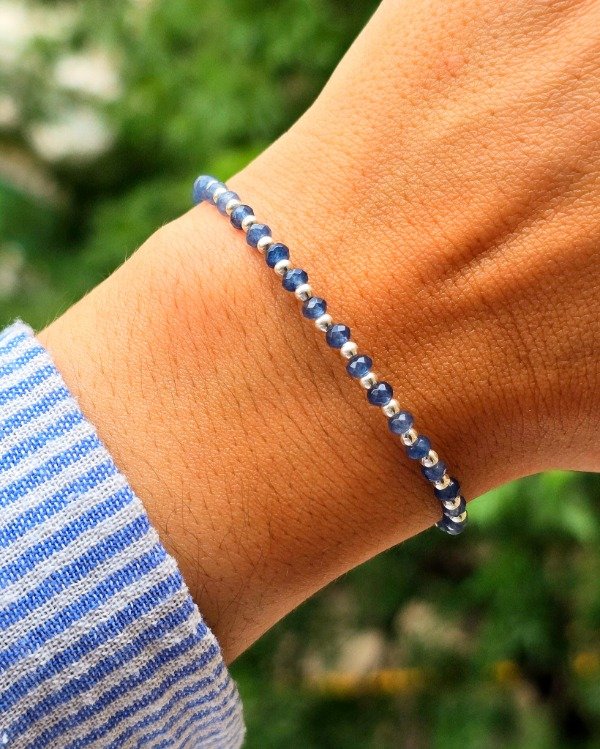 Producto - Pulsera ágata azul plata 925