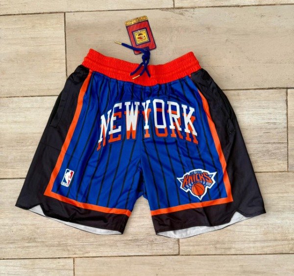 Producto - Short NBA New York Knicks Azul con detalles naranjas