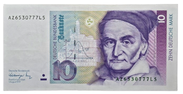 Producto - Alemania 10 Deutsche Mark (1990) Carl Friedrich Gauss Pick.38b VF+
