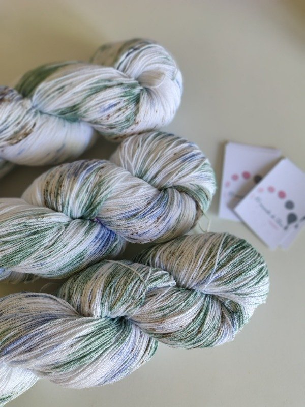 Producto - Pistacho Frappé. Fingering - Hilo de algodón 8-3.