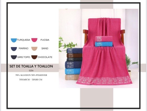 Producto - Juego de Toallon y toalla importado