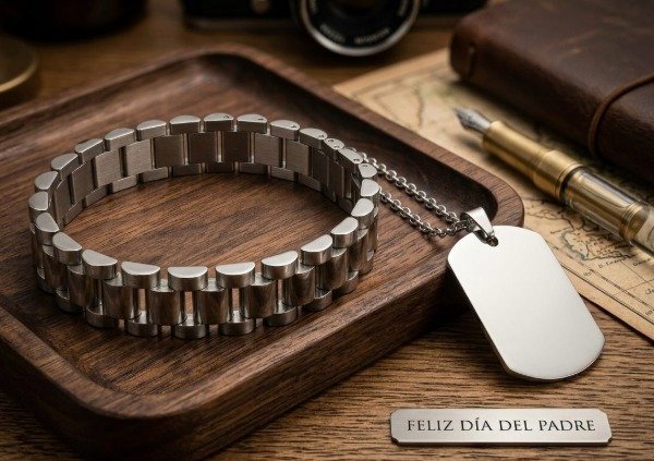 Producto - PROMO 3 DIA DEL PADRE - PULSERA PREMIUM + CADENA CON DIJE GRABADO