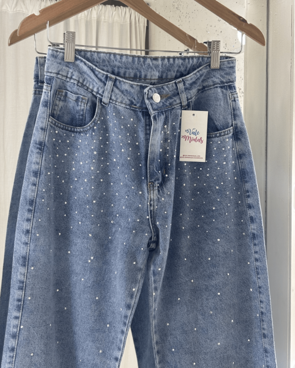 Producto - Jean Wide Leg Brillo Strass