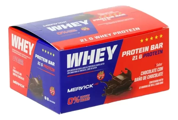 Producto - MERVICK LAB - Barra Whey Protein 65g  21g Proteina Pack X 12 Unidades - 0