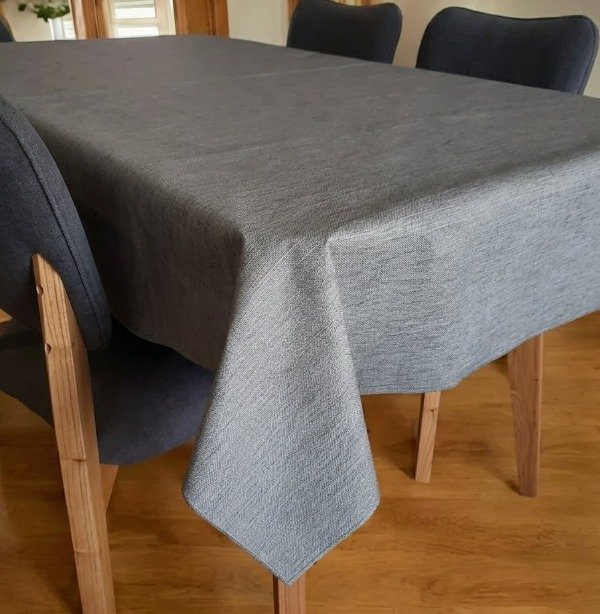 Producto - Mantel de ecocuero texturado gris 2 m largo - 1