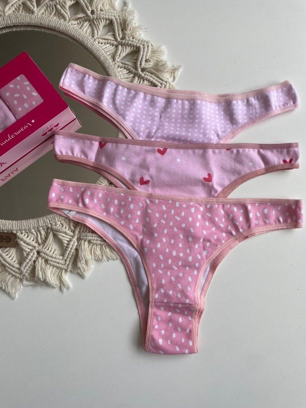 Producto - PACK X3 Vedetina rosa estampada "volpaia" - COD 3961