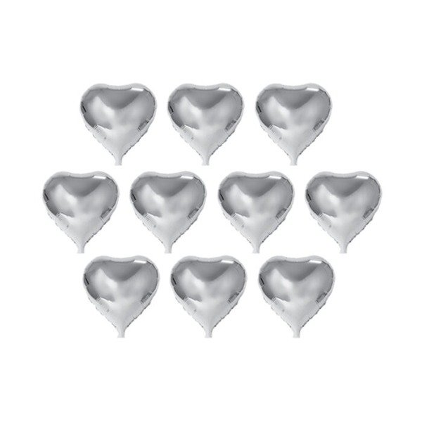 Producto - Globo mini corazón 5" color plateado x10un