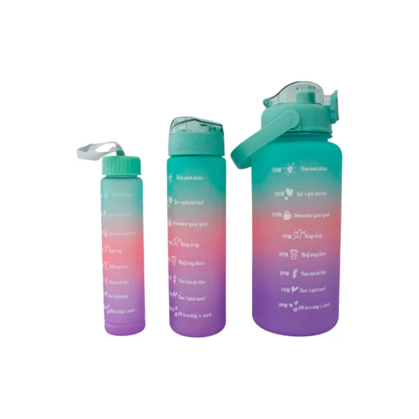 Producto - SET 3 BOTELLAS MOTIVACIONALES 2L + 900ML + 300ML