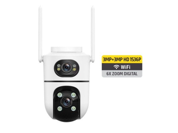 Producto - Camara De Seguridad IP WiFi Exterior Nisuta NSIC633 Doble Lente 3MP+3MP - 0