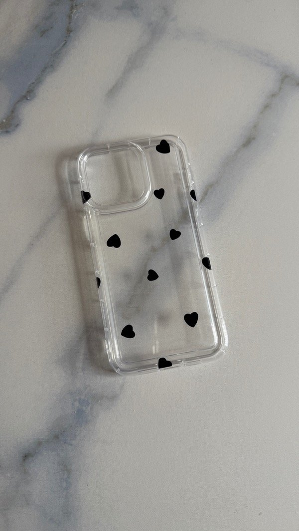 Producto - Funda corazones negros Iph 15 pro max