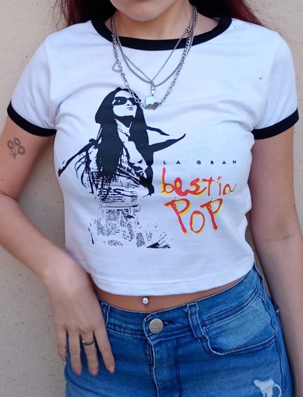 Producto - Baby Tee bordes - La Gran Bestia Pop