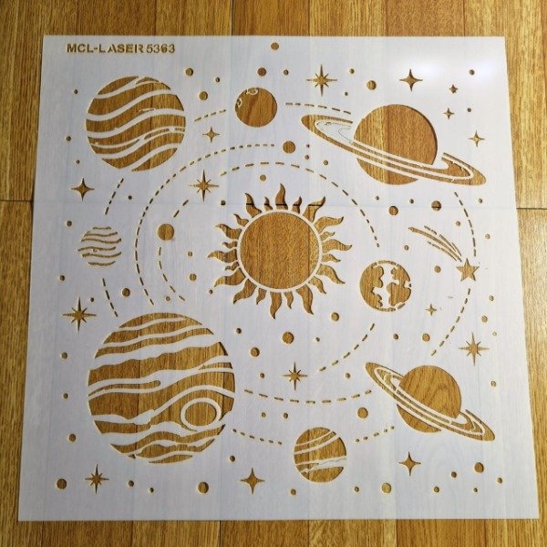 Producto - ST 5363 de 30x30 cm - Stencil universo planetas