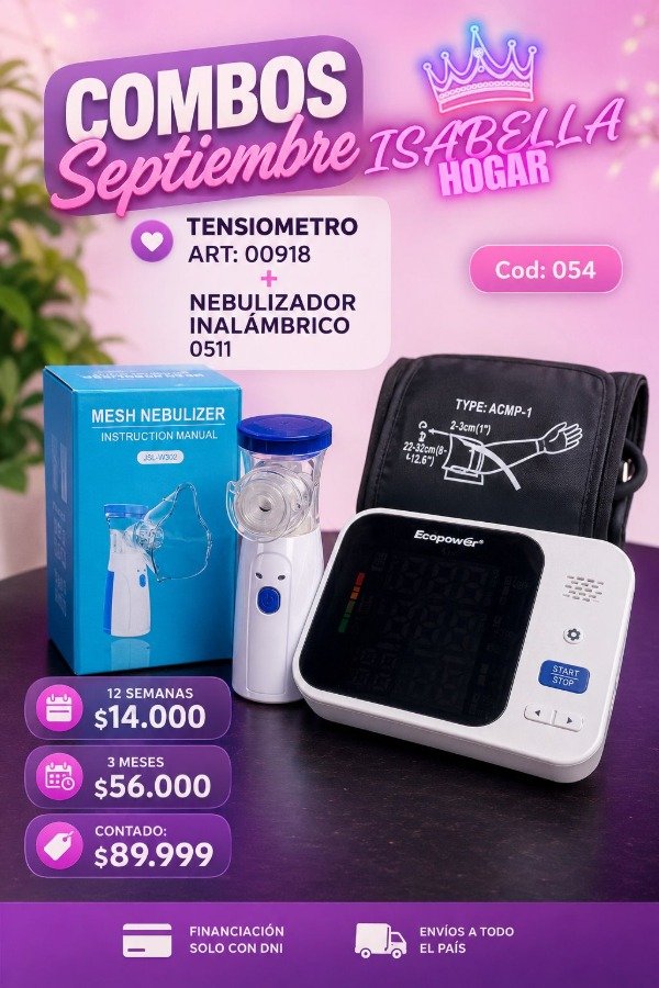 Producto - combo tensiometro + nebulizador digital - 0