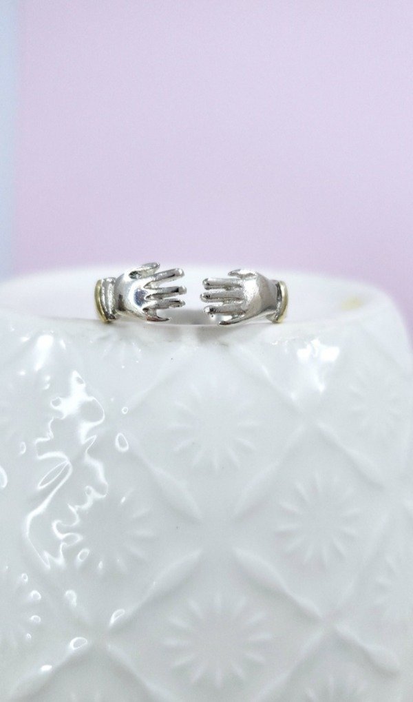 Producto - Anillo de Plata Abrazo combinado (AN109)