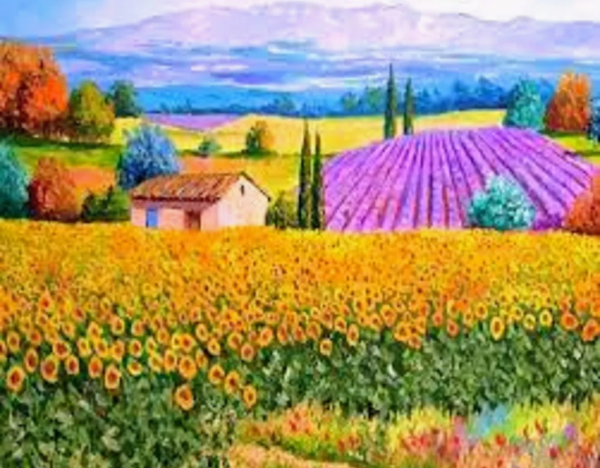 Producto - Kit de pintura por diamante campo Toscana 50x40cm