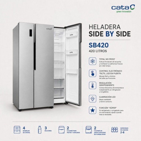 Producto - HELADERA SIDE BY SIDE CATA 519L NO FROST