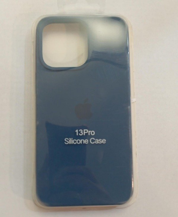 Producto - Funda Silicone Case Azul Logo para iPhone 13 Pro