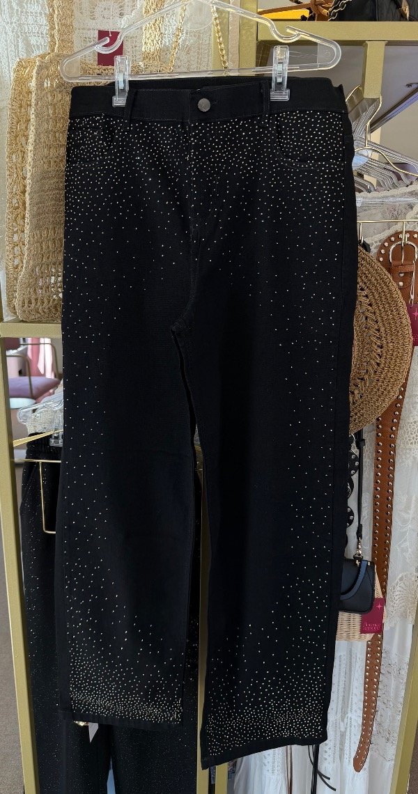 Producto - Pantalón recto con brillos