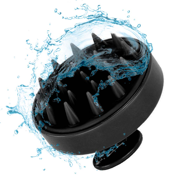 Producto - Masajeador de cuero cabelludo -cepillo de silicona -black -Gadnic Headbr1x