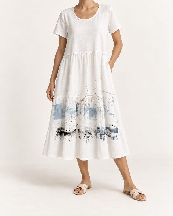 Producto - Vestido Lino Blanco 105 - 0