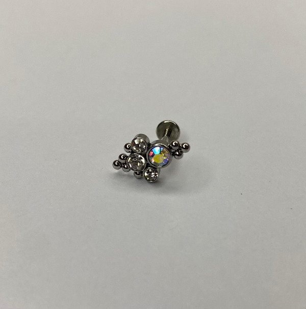 Producto - Labret rosca interna strass tornasol con filigranas