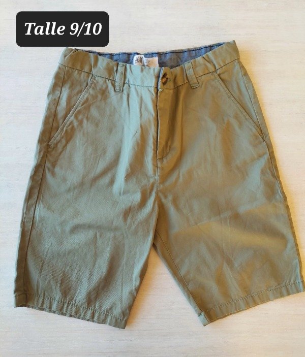 Bermuda gabardina HyM talle 9/10 verde