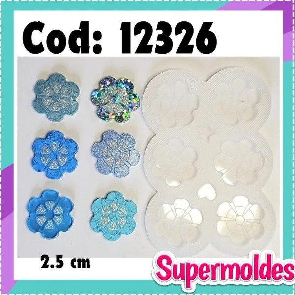Producto - Escarapelas flor 6u 2.5 cm cod 12326