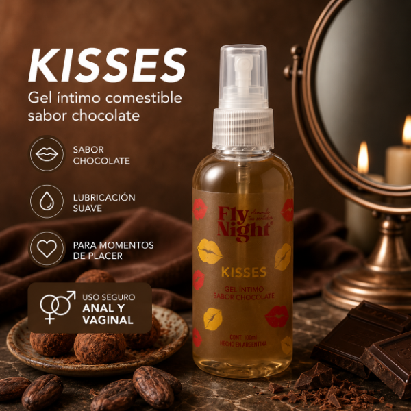 Producto - Gel Lubricante comestible Kisses Fly Night sabor a Chocolate 100ml - 1