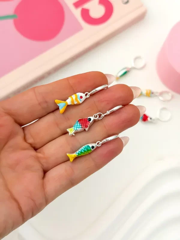 Producto - Aros Peces Acero Blanco