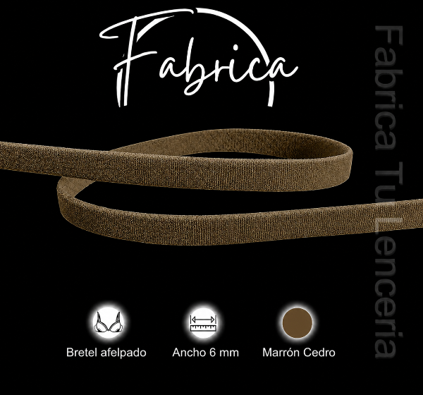 Producto - Bretel Marrón Cedro 6mm felpa (1 metro)