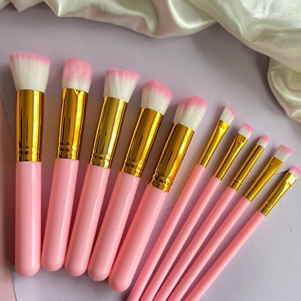 Producto - Set de 10 brochas para polvo, base, ojos