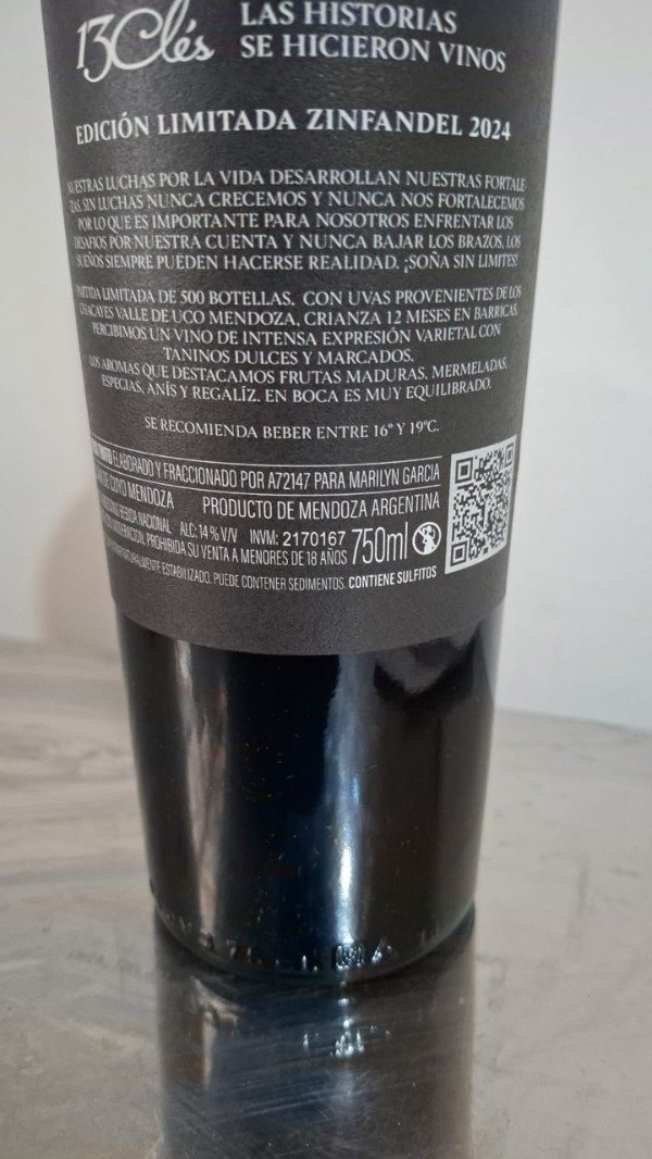 Producto - 13 Cles edición limitada Zinfandel 2024