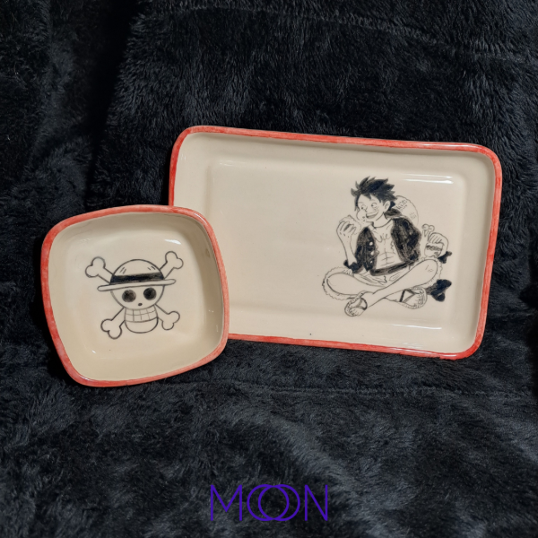 Producto - CERÁMICA - Plato Sushi + Salsera Luffy