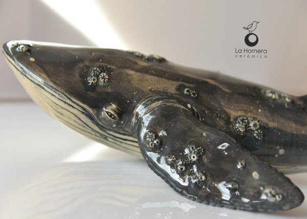 Producto - Escultura De Ballena De Cerámica Hecha A Mano Adorno Deco POR ENCARGO - 2